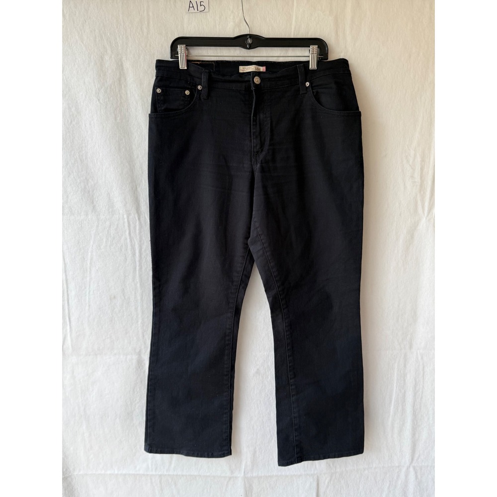 Levis 550 Relaxed Bootcut Jeans Womens 12S Black Stretch Denim Mid Rise Pants